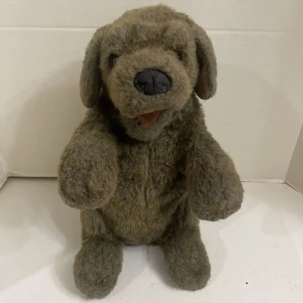 Folkmanis Sitting Puppy Dog Hand Puppet Full Body 14” Plush Brown Folktails